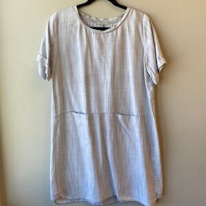 COPY - Laju dress grey large belted waist short sleeve